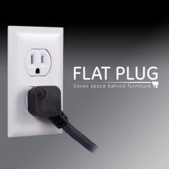 10-Outlet 2 USB-A 1 USB-C Surge Protector with 8 ft. Braided Cord, Black -Surge Protectors Sales Store 10 outlet 2 usb a 1 usb c black 8 ft cord ge surge protectors 41357 1f 1000