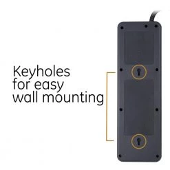 10-Outlet 2 USB-A 1 USB-C Surge Protector with 8 ft. Braided Cord, Black -Surge Protectors Sales Store 10 outlet 2 usb a 1 usb c black 8 ft cord ge surge protectors 41357 44 1000