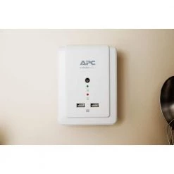 APC White SurgeArrest Surge Protector with 6 outlets and 2 USB ports, wall-mounted -Surge Protectors Sales Store beige apc surge protectors p6wu2 40 1000
