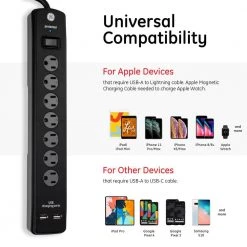 7-Outlet 2-USB Pro Surge Protector -Surge Protectors Sales Store black 3 ft cord ge surge protectors 33664 4f 1000