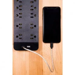 4 ft. 16/3 10-Outlet 3540J Surge Protector Power Strip Extension Cord with USB Hub, Black -Surge Protectors Sales Store black 4 ft cord ge surge protectors 37746 76 1000