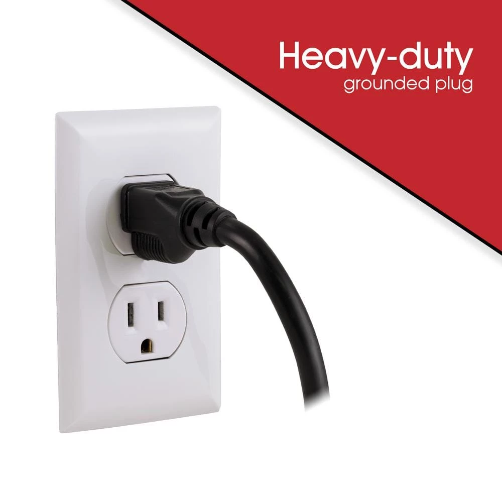 Power Gear 7 ft. 16/3 8-Outlet 2100J Surge Protector Power Strip Extension Cord, Black 4 Power Gear 7 ft. 16/3 8-Outlet 2100J Surge Protector Power Strip Extension Cord, Black - Image 4