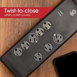 Power Gear 7 ft. 16/3 8-Outlet 2100J Surge Protector Power Strip Extension Cord, Black 9 Power Gear 7 ft. 16/3 8-Outlet 2100J Surge Protector Power Strip Extension Cord, Black -Surge Protectors Sales Store black 7ft cord power gear surge protectors 12996 4f 1000