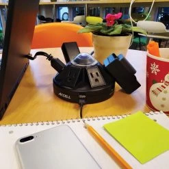 Accell Powramid 6-Outlet Power Center with Surge Protector and USB Charging Station -Surge Protectors Sales Store black accell surge protectors d080b 015k 44 1000