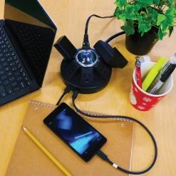 Accell Powramid C 6-Outlet Power Center Surge Protector with USB-A and USB-C Charging Station, Black -Surge Protectors Sales Store black accell surge protectors d080b 033k 31 1000