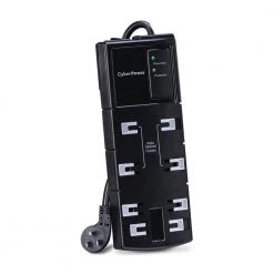 CyberPower 8-Outlet Essential Surge Protector -Surge Protectors Sales Store black cyberpower surge protectors csb806 4f 1000