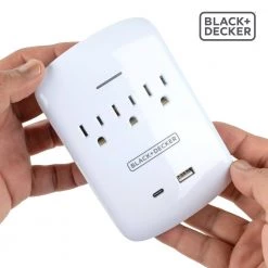 BLACK+DECKER 3 Grounded Outlets Surge Protector Wall Mount with 1 USB Charging Port, 1 USB-C Port 11 BLACK+DECKER 3 Grounded Outlets Surge Protector Wall Mount with 1 USB Charging Port, 1 USB-C Port -Surge Protectors Sales Store black decker surge protectors bdxpa0042 44 1000