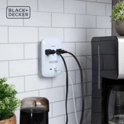 BLACK+DECKER 3 Grounded Outlets Surge Protector Wall Mount with 1 USB Charging Port, 1 USB-C Port 12 BLACK+DECKER 3 Grounded Outlets Surge Protector Wall Mount with 1 USB Charging Port, 1 USB-C Port -Surge Protectors Sales Store black decker surge protectors bdxpa0042 fa 1000