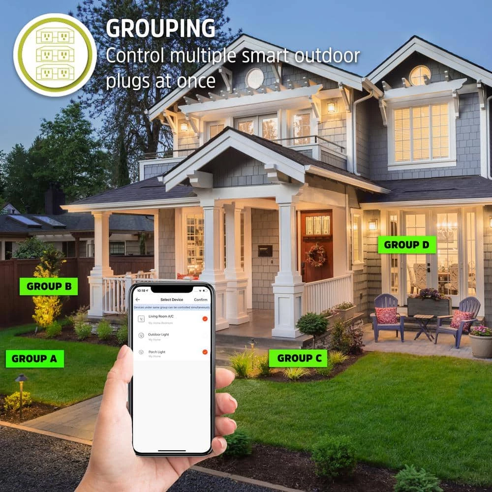 Energizer Smart Wi-Fi 2-Outlet Outdoor Plug, Second Generation, Custom Schedules, Works With Alexa/Siri/Google 4 Energizer Smart Wi-Fi 2-Outlet Outdoor Plug, Second Generation, Custom Schedules, Works With Alexa/Siri/Google - Image 4