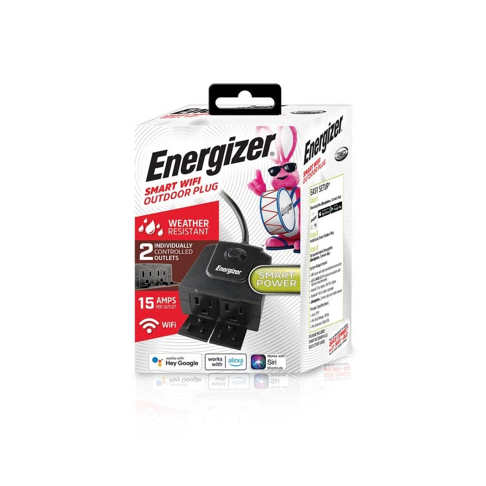 Energizer Smart Wi-Fi 2-Outlet Outdoor Plug, Second Generation, Custom Schedules, Works With Alexa/Siri/Google 5 Energizer Smart Wi-Fi 2-Outlet Outdoor Plug, Second Generation, Custom Schedules, Works With Alexa/Siri/Google - Image 5