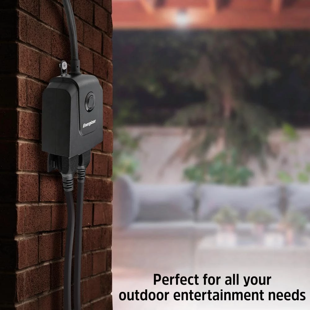 Energizer Smart Wi-Fi 2-Outlet Outdoor Plug, Second Generation, Custom Schedules, Works With Alexa/Siri/Google 3 Energizer Smart Wi-Fi 2-Outlet Outdoor Plug, Second Generation, Custom Schedules, Works With Alexa/Siri/Google - Image 3