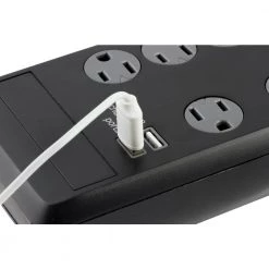 6 ft. 10-Outlet and 2-USB Port, 2.1 Amp, 3000 Joules Surge Protector -Surge Protectors Sales Store black ge surge protectors 13476 44 1000