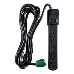Go Green Power 6-Outlet Surge Protector with 6 ft. Cord, Black