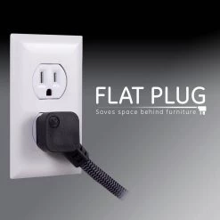 3-Outlet Power Strip with 6 in. Braided Extension Cord Surge Protector, Black and Gray -Surge Protectors Sales Store black gray 3 outlets 6 inch cord ge surge protectors 45191 1f 1000