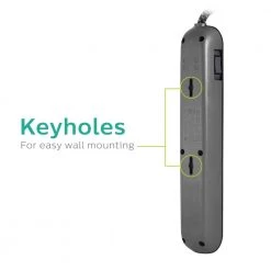 Philips 16/3-4 ft. 6-Outlet Surge Protector Braided Power Extension Cord 13 Philips 16/3-4 ft. 6-Outlet Surge Protector Braided Power Extension Cord -Surge Protectors Sales Store black grey philips surge protectors spc3064bdt1 37 44 1000