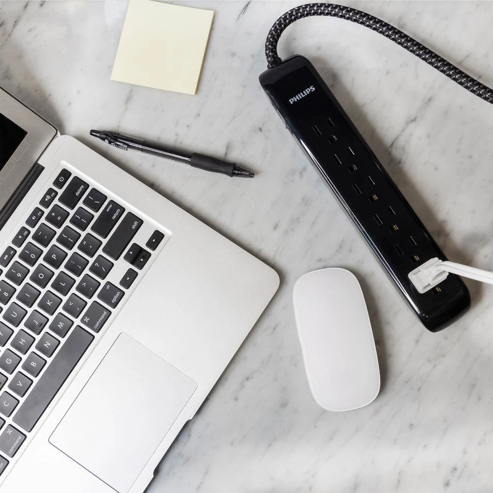 Philips 16/3-4 ft. 6-Outlet Surge Protector Braided Power Extension Cord 7 Philips 16/3-4 ft. 6-Outlet Surge Protector Braided Power Extension Cord - Image 7