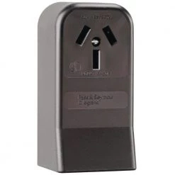 Legrand Pass & Seymour 50 Amp 125/250 Volt 3-Pole 3-Wire Non-Grounding Surface Mount Range Single Outlet Receptacle, Black