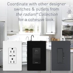 Legrand radiant 15 Amp 125-Volt Decorator Duplex Outlet with 6.0 Amp Type A/C USB, Black -Surge Protectors Sales Store black legrand electrical outlets receptacles r26usbac6bkccv4 76 1000