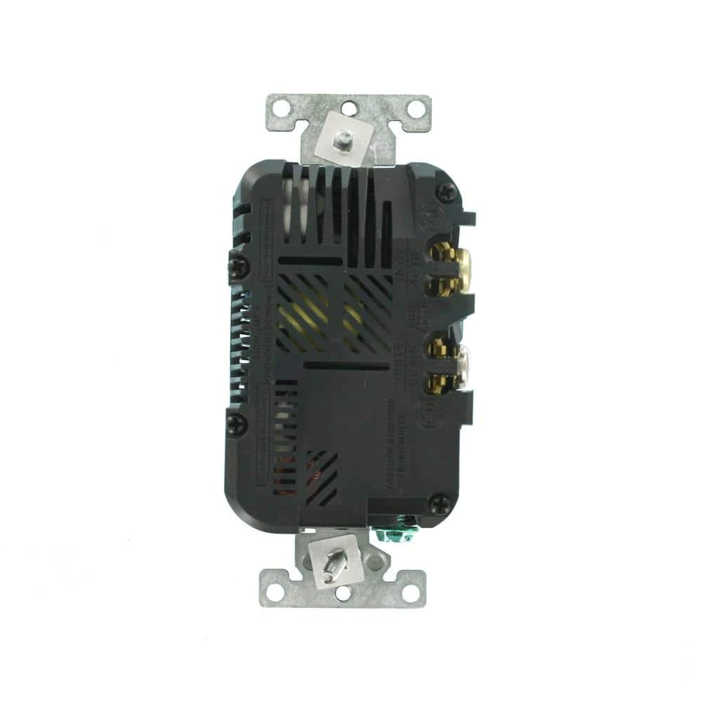 Leviton Decora 20 Amp Tamper Resistant Duplex Outlet and 3.6 Amp USB Outlet Charger, Black 3 Leviton Decora 20 Amp Tamper Resistant Duplex Outlet and 3.6 Amp USB Outlet Charger, Black - Image 3