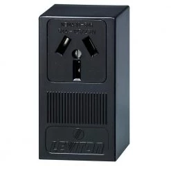 Leviton 50 Amp Thermoplastic Power Single Outlet, Black