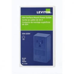 Leviton 50 Amp Double Pole Single Outlet, Black -Surge Protectors Sales Store black leviton electrical outlets receptacles 5378 44 1000