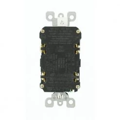 Leviton 15 Amp Self-Test SmartlockPro Slim Duplex GFCI Outlet, Black -Surge Protectors Sales Store black leviton electrical outlets receptacles gfnt1 e 1f 1000