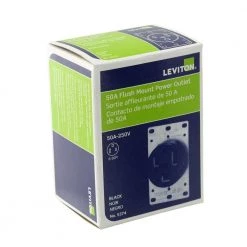 Leviton 50 Amp 2-Pole Flush Mount Shallow Single Outlet, Black NEMA 6-50R 7 Leviton 50 Amp 2-Pole Flush Mount Shallow Single Outlet, Black NEMA 6-50R -Surge Protectors Sales Store black leviton electrical outlets receptacles r10 05374 s00 fa 1000