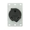 Leviton 30 Amp Flush Mount Shallow Single Outlet, Black