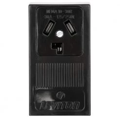 Leviton 30 Amp Surface Mount Power Single Outlet, Black -Surge Protectors Sales Store black leviton electrical outlets receptacles r20 05054 p00 40 1000