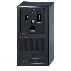 Leviton 50 Amp Double Pole Single Outlet, Black