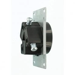 Leviton 50 Amp 125/250-Volt Shallow Flush Mounted Single Outlet, Black -Surge Protectors Sales Store black leviton electrical outlets receptacles r30 05206 s10 4f 1000