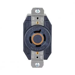 Leviton 20 Amp Nylon Grounding Locking Outlet, Black