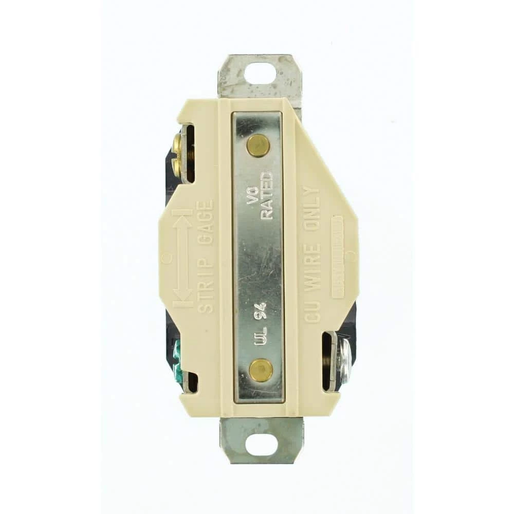 Leviton 30 Amp 125-Volt 3-Wire Locking Single Outlet, Black 4 Leviton 30 Amp 125-Volt 3-Wire Locking Single Outlet, Black - Image 4