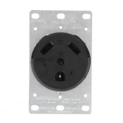 Leviton 30 Amp Flush-Mount Power Single Outlet, Black -Surge Protectors Sales Store black leviton electrical outlets receptacles r50 07313 000 40 1000