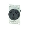Leviton 30 Amp Flush-Mount Power Single Outlet, Black