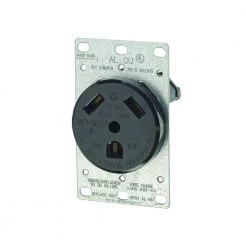 Leviton 30 Amp Flush-Mount Power Single Outlet, Black