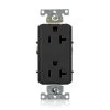 Leviton Decora Plus 20 Amp Industrial Grade Duplex Outlet, Black