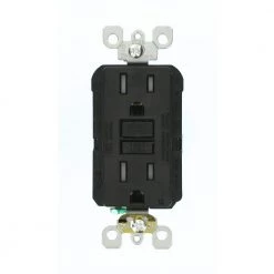 Leviton 15 Amp 125-Volt Duplex SmarTest Self-Test SmartlockPro Tamper Resistant GFCI Outlet, Black