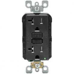 Leviton 20 Amp 125-Volt Duplex SmarTest Self-Test Tamper Resistant GFCI Outlet, Black