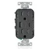Leviton 15 Amp Decora Type A and C USB Charger Tamper-Resistant Outlet, Black