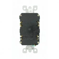 Leviton 15 Amp 125-Volt Duplex SmarTest Self-Test SmartlockPro Tamper Resistant GFCI Outlet, Black (6-Pack) -Surge Protectors Sales Store black leviton electrical outlets receptacles ve6 gftr1 he6 66 1000