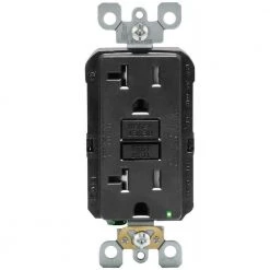 Leviton 20 Amp 125-Volt Duplex SmarTest Self-Test Tamper Resistant GFCI Outlet, Black (6-Pack)
