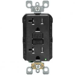 Leviton 20 Amp 125-Volt Duplex SmarTest Self-Test Tamper Resistant GFCI Outlet, Black (9-Pack)