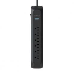 Monster Black 3 ft. 6-Outlet Power Strip Surge Protector