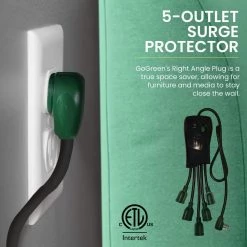 Power By Go Green 5 Outlet Octopus Surge Protector -Surge Protectors Sales Store black power by go green surge protectors gg 5oct 4f 1000