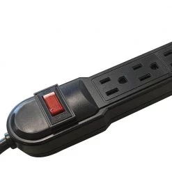 Steren 6-Outlet Surge-Protected Power Strip Surge Protector -Surge Protectors Sales Store black steren surge protectors 905 112 4f 1000