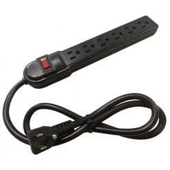 Steren 6-Outlet Surge-Protected Power Strip Surge Protector