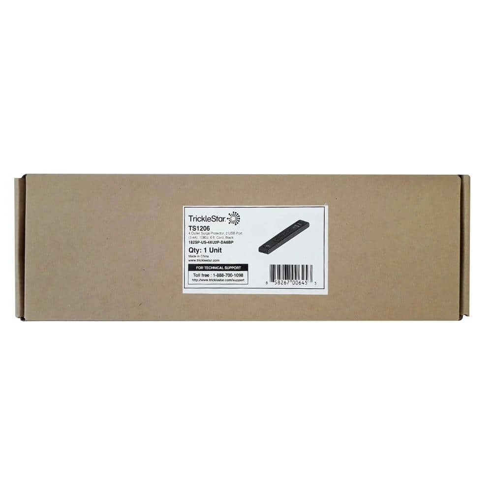 TRICKLESTAR 6 ft. 4-Outlet Surge Protector with USB Charging Ports 5 TRICKLESTAR 6 ft. 4-Outlet Surge Protector with USB Charging Ports - Image 5