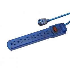 GoGreen Power 3 ft. Cord Blue 6-Outlet Translucent Designer Series Surge Protector (160 Joules)