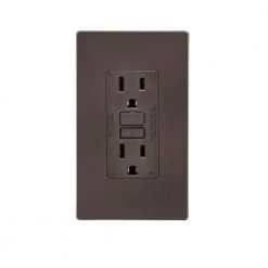 Leviton 15 Amp Self-Test SmartlockPro Slim Duplex GFCI Outlet, Brown -Surge Protectors Sales Store brown leviton electrical outlets receptacles gfnt1 44 1000